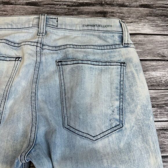 Current/Elliott Women's City Bleach Destroy The Ankle Skinny Jeans 27 Distressed - Picture 6 of 13